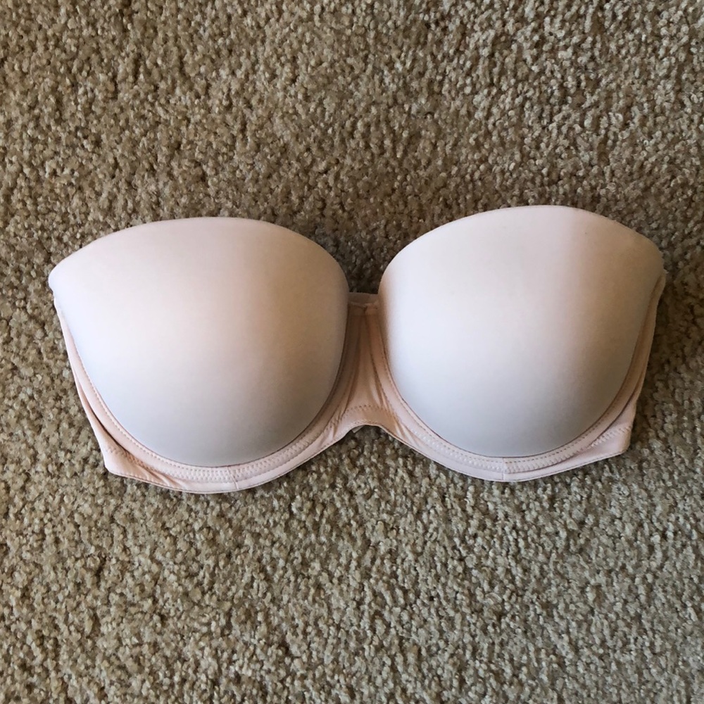 VS Pink Nude strapless pushup Bra
